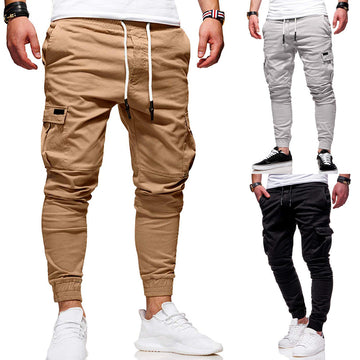 Men's Multi-Pocket Loose Straight-Leg Pants